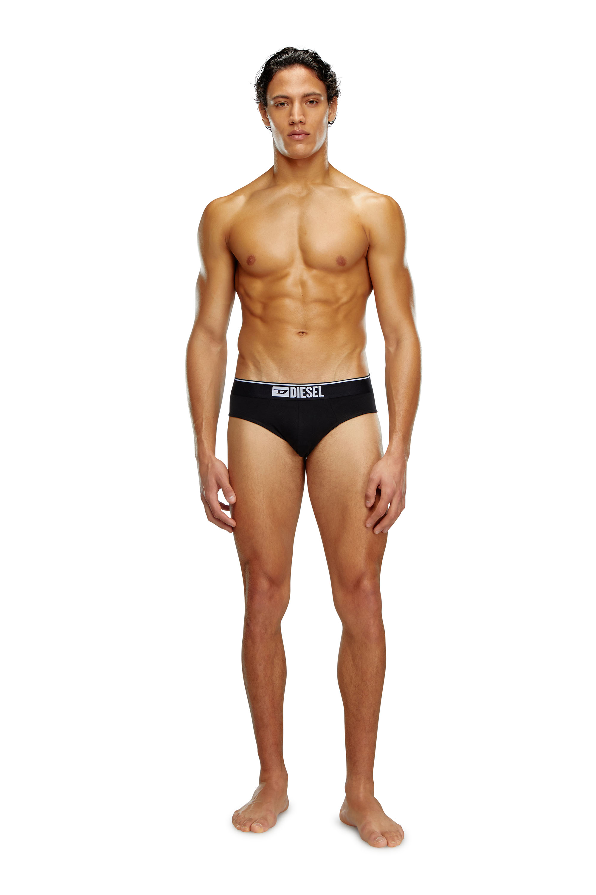 Diesel - UMBR-ANDRETHREEPACK, Man's Three-pack of plain logo briefs in Black - 3