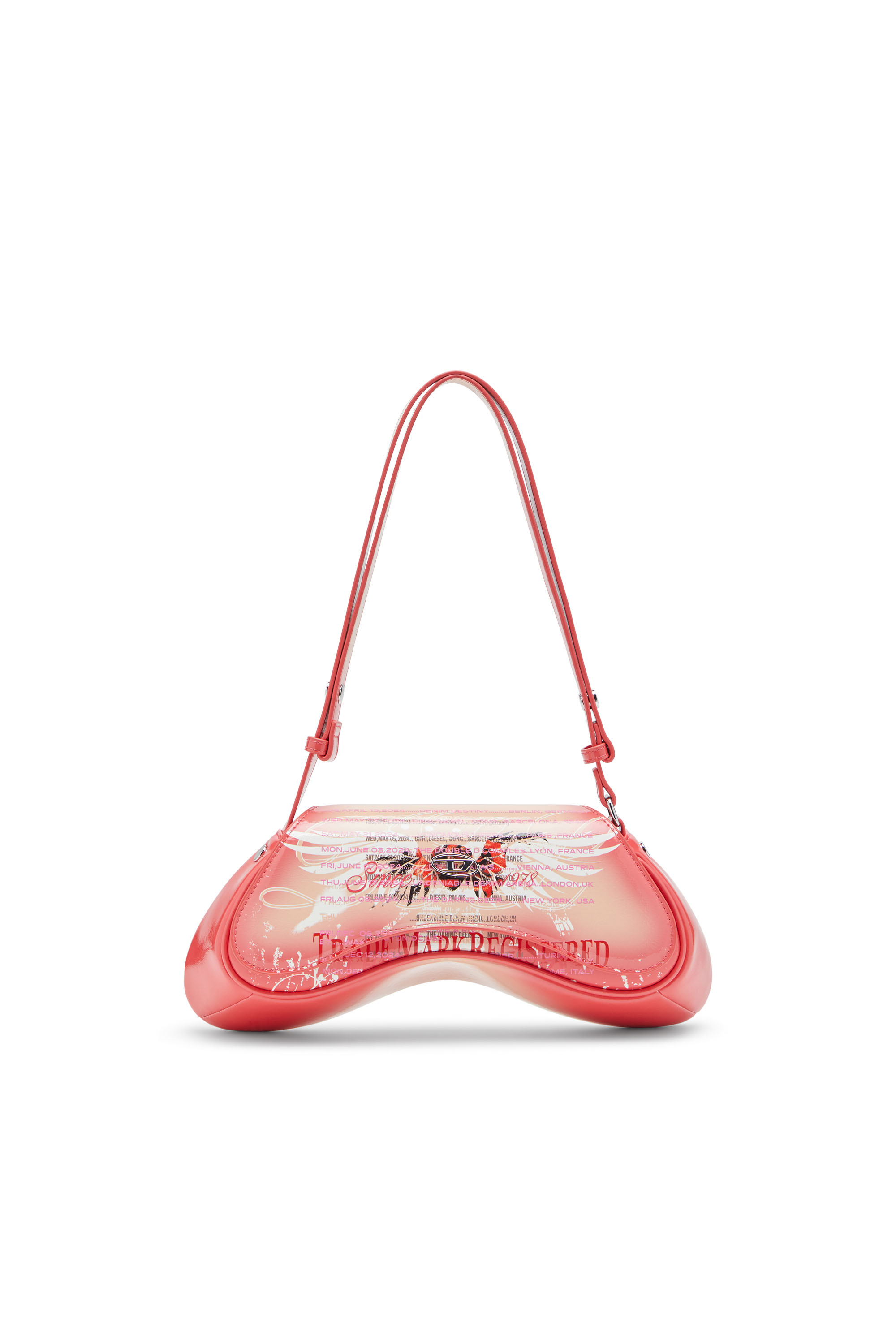 Diesel - PLAY CROSSBODY, Woman's Play-Shoulder bag in printed glossy PU in Pink - 2