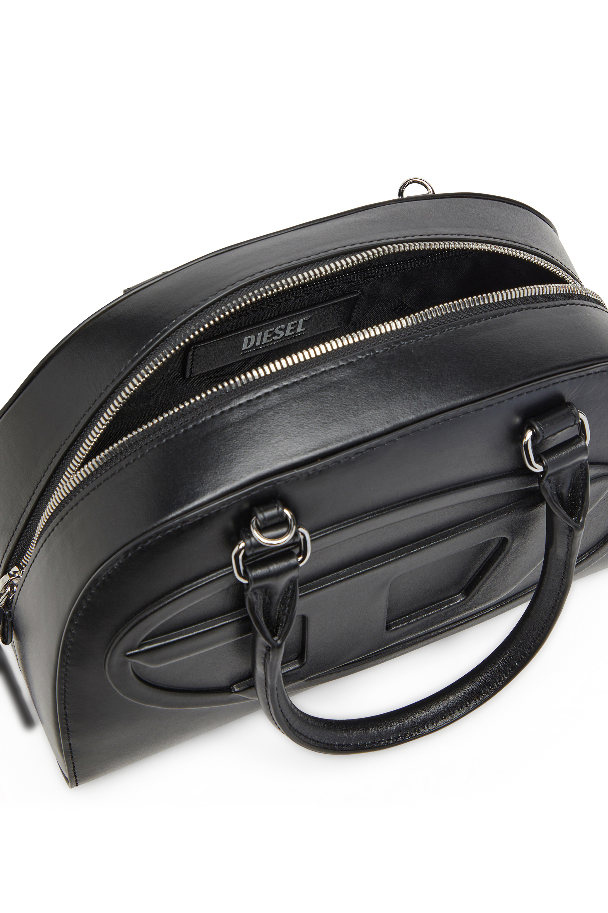 Diesel - 1DR DOME TOP HANDLE, Woman's 1DR Dome-Leather bowling bag in Black - 4