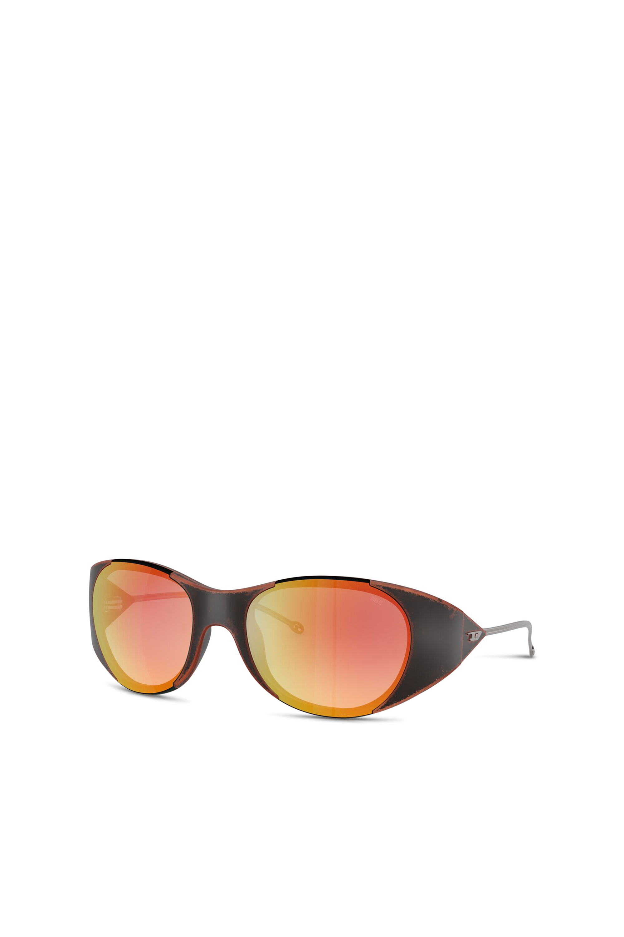Diesel - 0DL3003, Unisex's Iconic oval sunglasses in Orange/Grey - 1