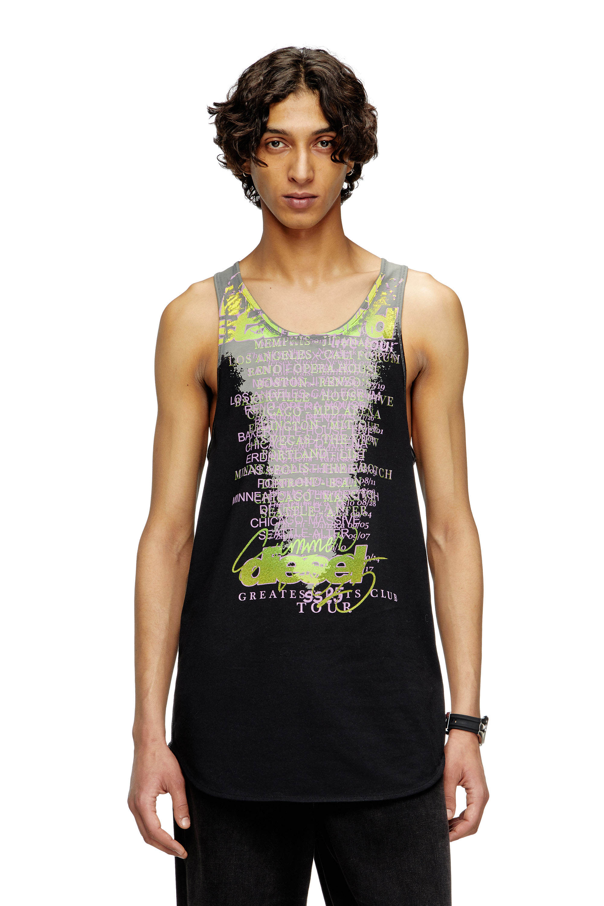 Diesel - T-SHAN, Unisex's Tank top with lyrics print in Black - 2