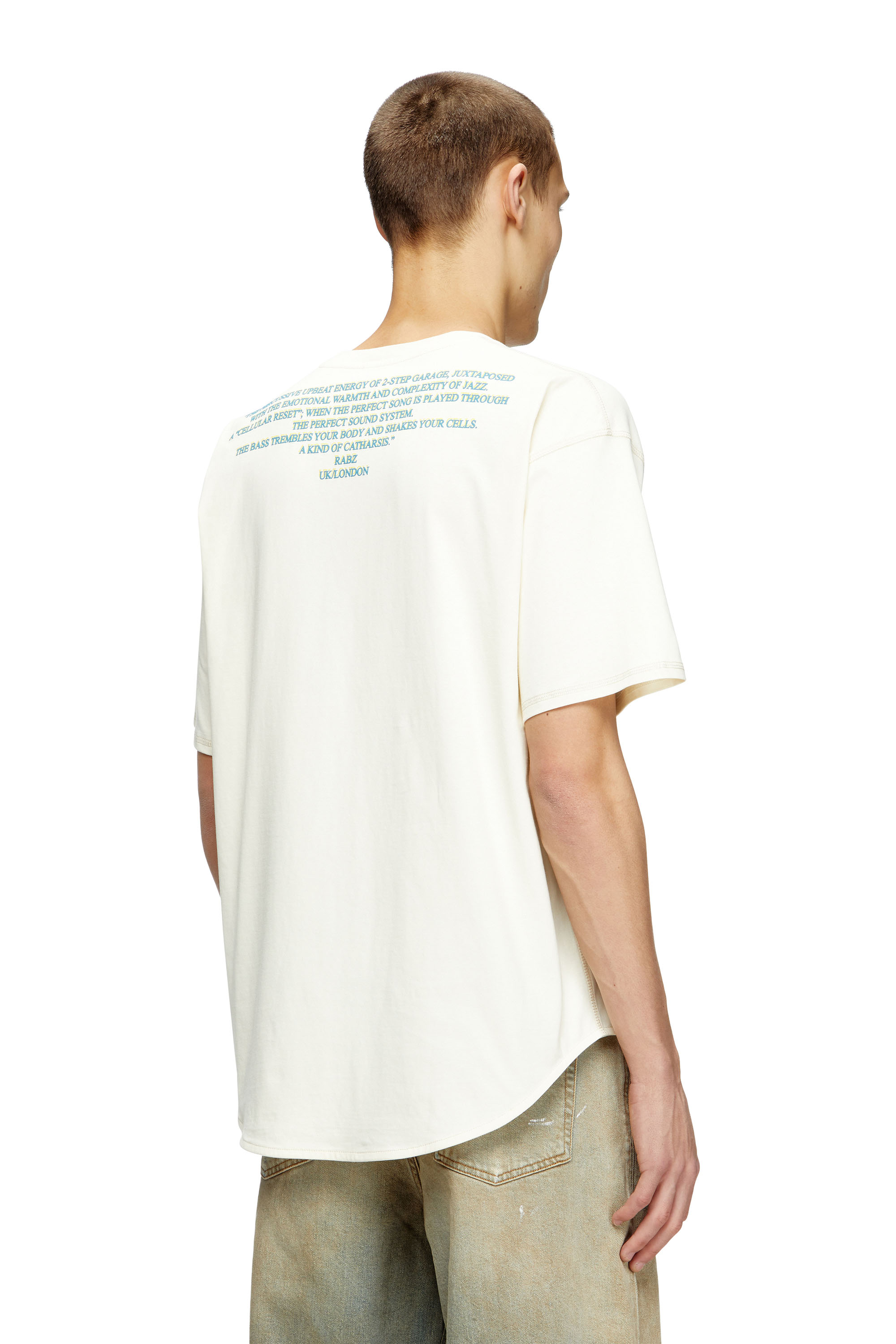 Diesel - T-BIX-AA, Unisex's T-shirt with lyrics print in White - 4