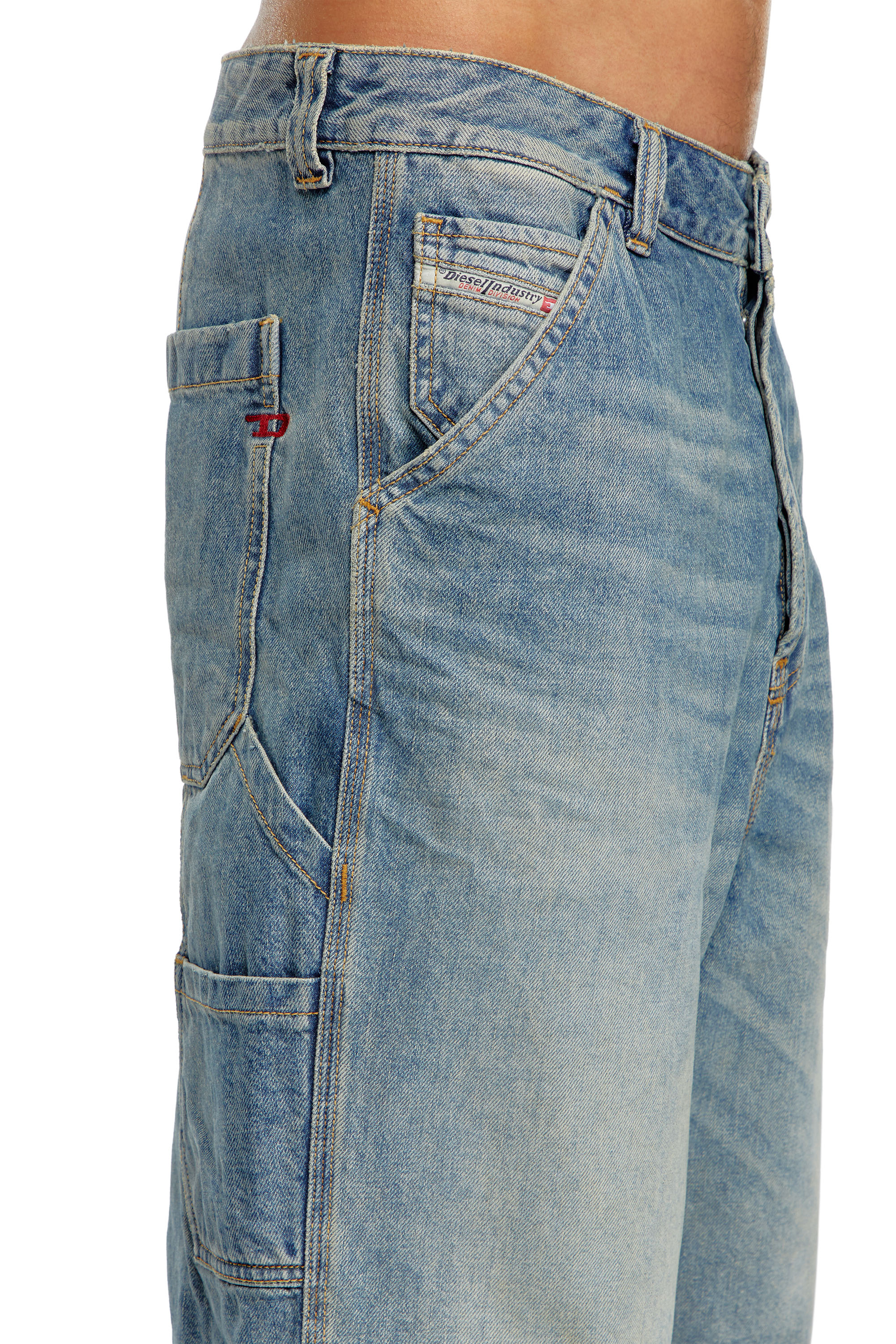 Diesel - D-LIVERY-SHORT, Man's Denim utility shorts in Light Blue - 5