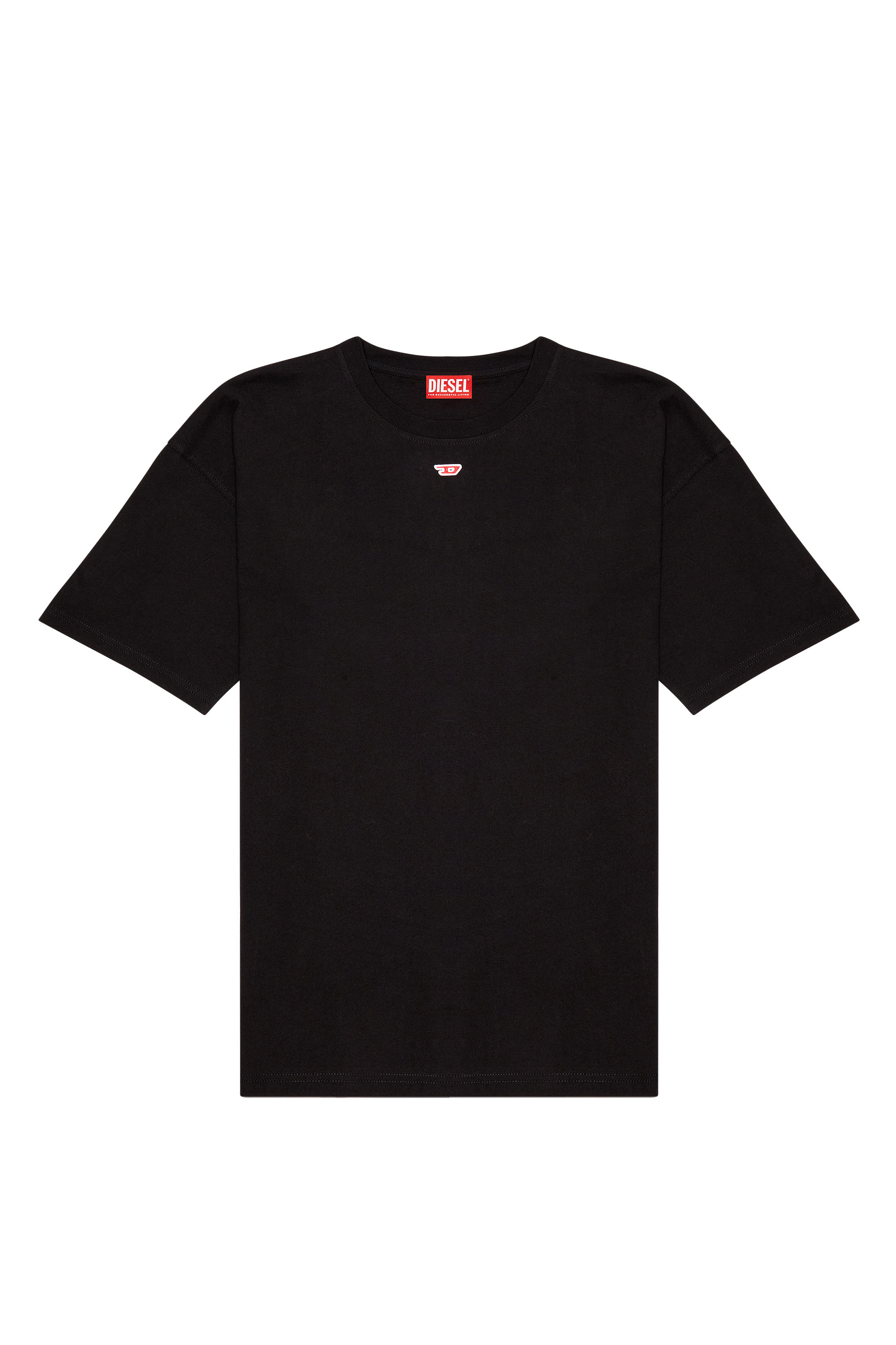 Diesel - T-BOXT-D, Unisex's T-shirt with embroidered D patch in Black - 3
