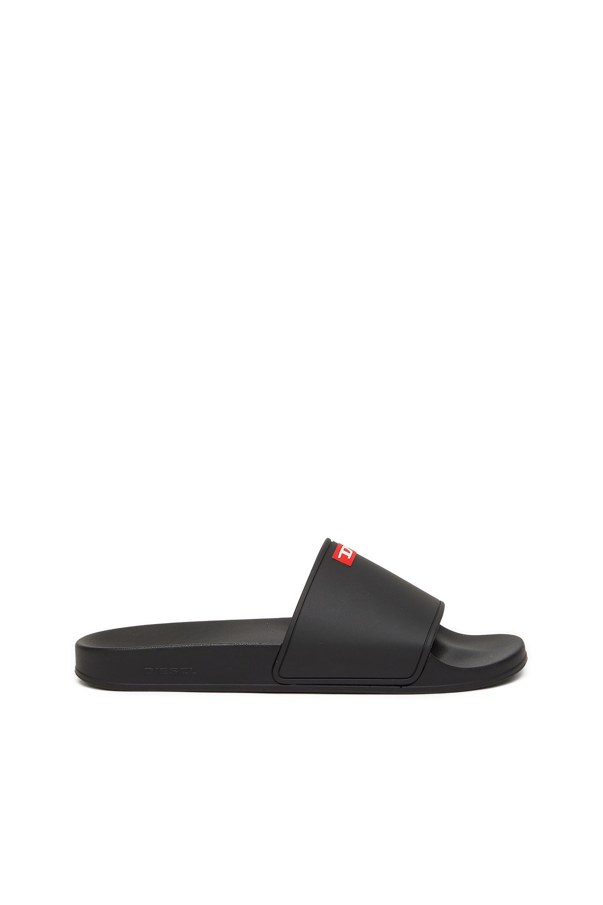 Diesel - SA-SWIM, Man's Rubber pool slides with D logo in Black - 1