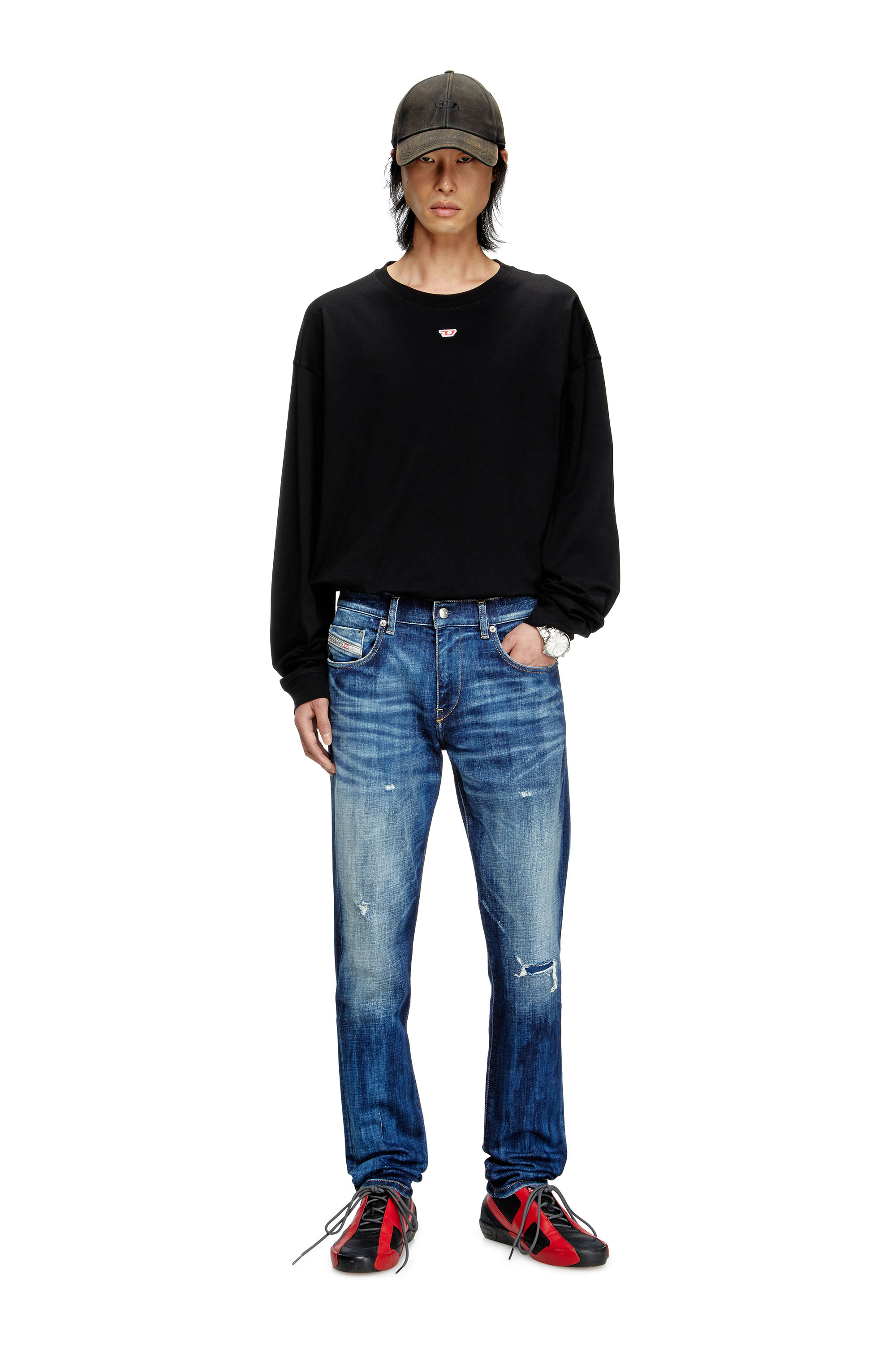 Diesel - Man's Slim Jeans 2019 D-Strukt 09M17, Dark Blue - 2