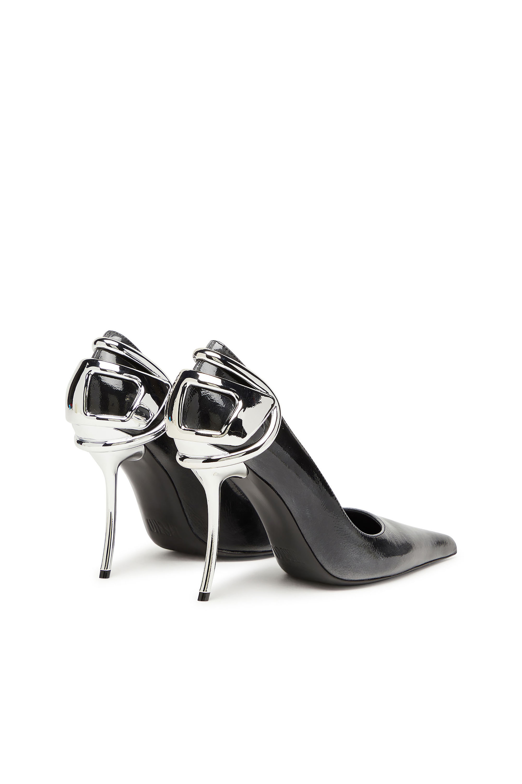 Diesel - D-TEN&HALF P, Woman's D-Ten&Half-Pumps in patent pull-up leather in Black - 3